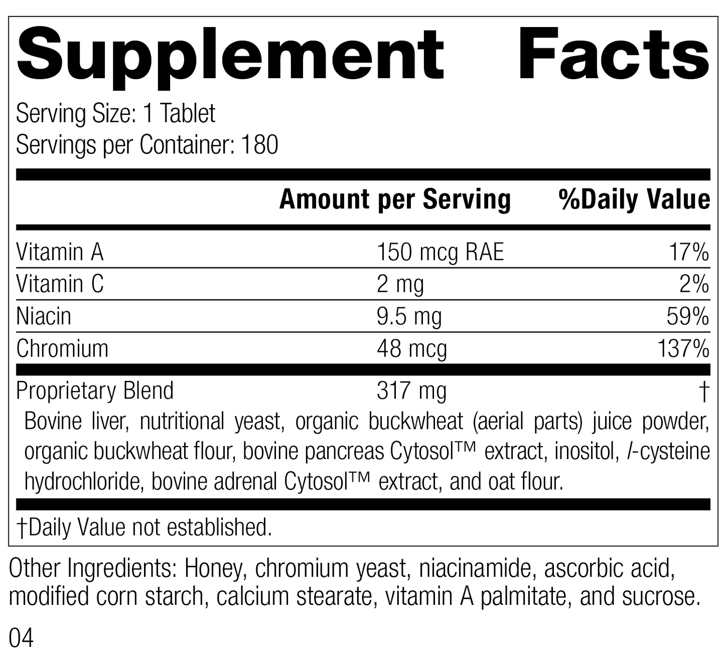 Chromium Complex, formerly known as Cataplex® GTF