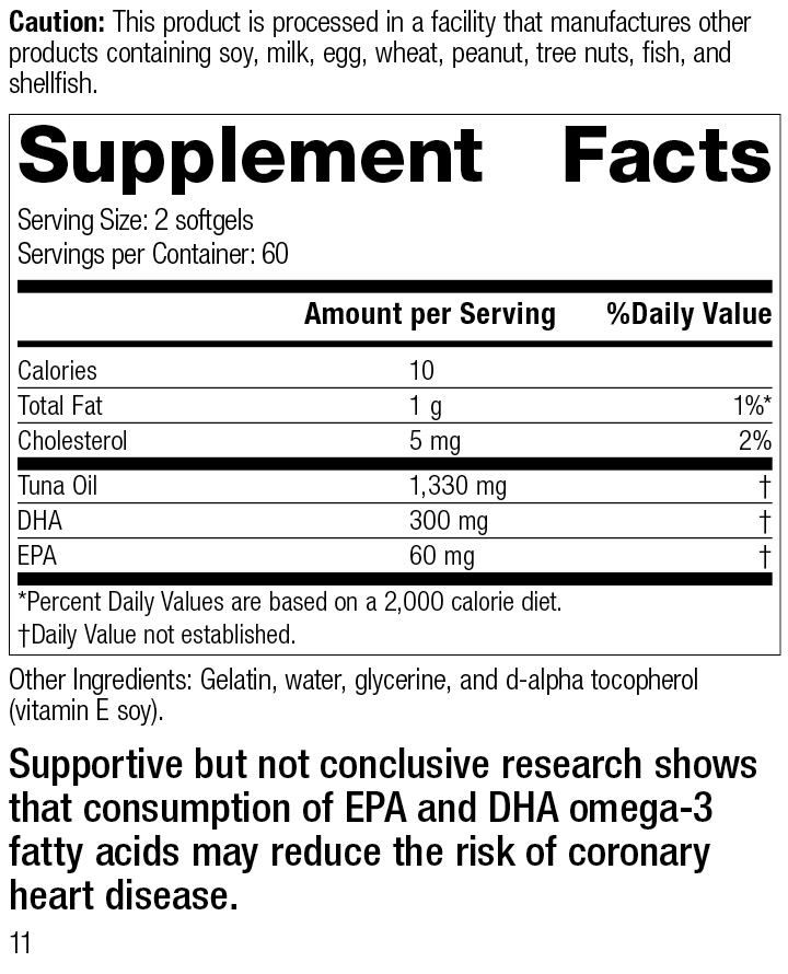 Tuna Omega-3 Oil 120 Softgels