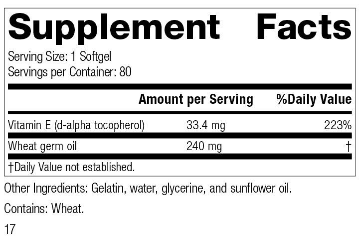 Wheat Germ Oil Fortified™ 80 Softgels