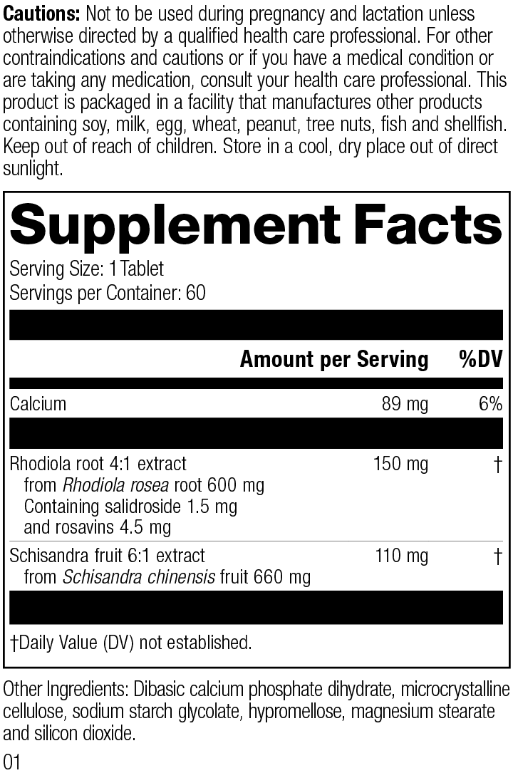 Rhodiola & Schisandra 60 Tablets