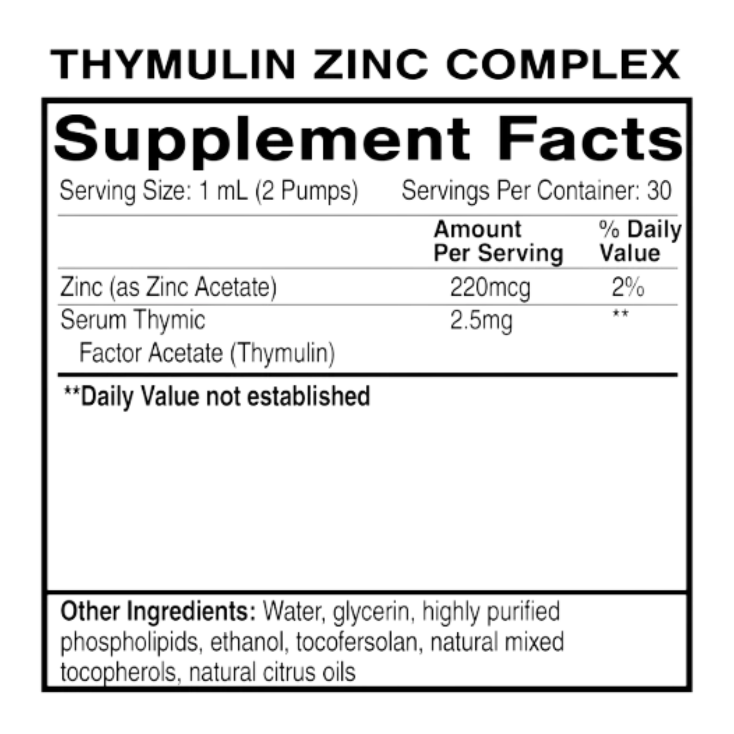 Thymulin Zinc Complex